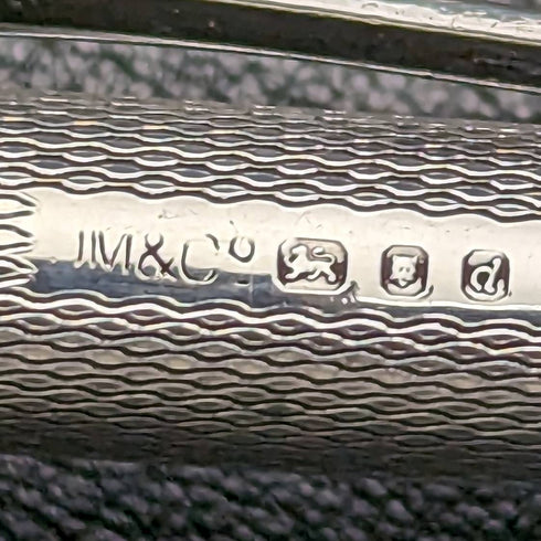 1959 British Vintage Yard O Red Sterling Silver Propulsion Pencil with leather pen case